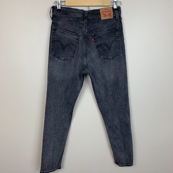 Levi's Wedgie Skinny Button Fly Jeans - Black Wash - Size 29 - Picture 4 of 10